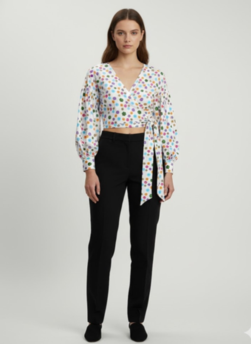 Women’s Crop puff slv Top