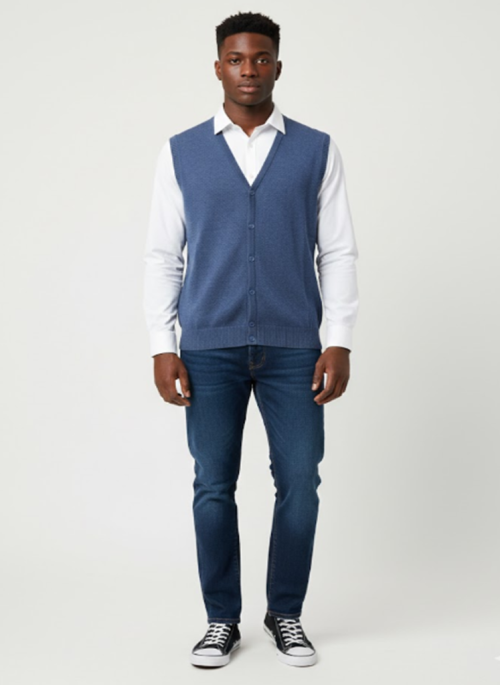 Knitted Men, Button Vest